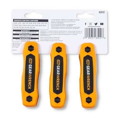 GEARWRENCH 25 Piece SAE/Metric/Torx® Folding Hex Key Set - 83512