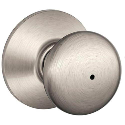 SCHLAGE Plymouth Bed/Bath Privacy Door Knob with Lock, Satin Nickel - color: Satin Nickel, size: Standard