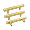 Goldenwarm 10 Pack 3-1/2 Inch Gold Cabinet Handles Brass Kitchen Pulls - color: Gold, size: 3-1/2 Inch Hole Center