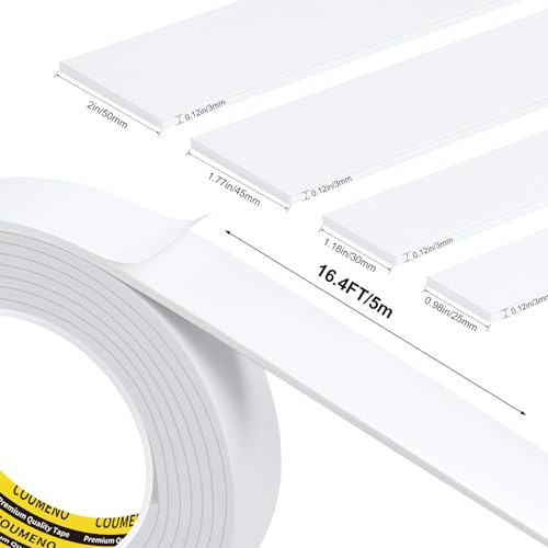 White Foam Tape Weather Stripping Sealing Sponge,1.2in x16.4FT - color: White, size: 1.2in x16.4FT
