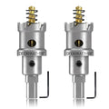 2-Pack 1-1/8" TCT Hole Saws for Hard Metal, Heavy Duty 28mm Tungsten Carbide Tipped Hole Cutters Set with Spring-Loaded Pilot Drill Bits for Stainless Steel, Metal, Iron, and Plastic - size: 1-1/8" (28mm)