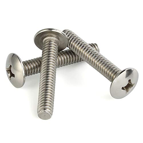 Mellewell #10-24 x 1-1/4" Truss Head Machine Screws, Full Thread, 18-8 Stainless Steel, Quantity 50 - color: Silver, size: #10-24 x 1-1/4"