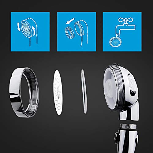 KAIYING RV & Camper High Pressure Handheld Shower Head with Pause Button - color: Chrome