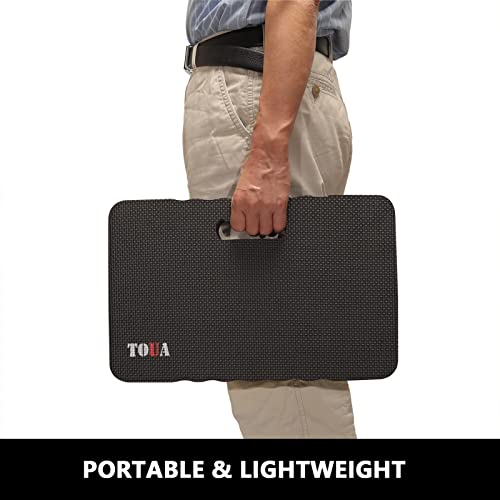 TOUA Kneeling Pad Thick Extra Large High Density Foam Kneeler Pad Mat for Gardening Yoga Exercise Bath (Black 2 Pack) - color: Black, size: Large - 2 Pack