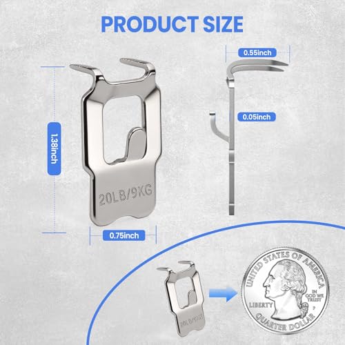 20 Pack Claw Drywall Picture Hangers - Heavy Duty No Drill Wall Hanging Hooks Supports 20LB, Hardened Steel Picture Hanging Kit for Drywall, Strong Wall Mount Hangers for Heavy Frames, Mirror, Art