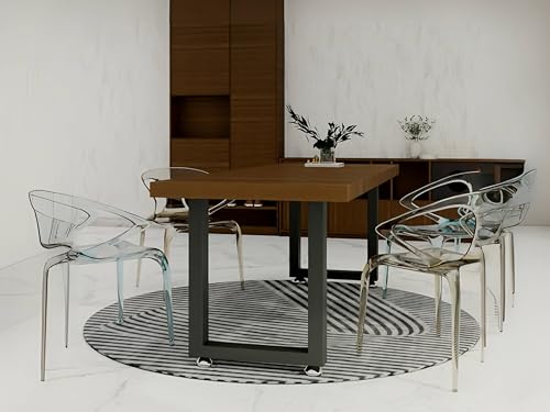 Metal Table Legs 28''Hight 17.7'' Wide Heavy Duty Iron Furniture Legs with Adjustable Protector Feet, Modern Desks for DIY Dinning Coffee Table (Rectangle Shape, 2pcs)-Black - size: H28" × W17.7" Square