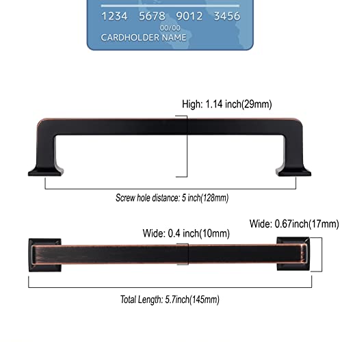 9BUILD 10 Pack 5 Inch Oil Rubbed Bronze Cabinet Pulls,Kitchen Hardware - color: Oil Rubbed Bronze, size: 5"/128MM Hole Center