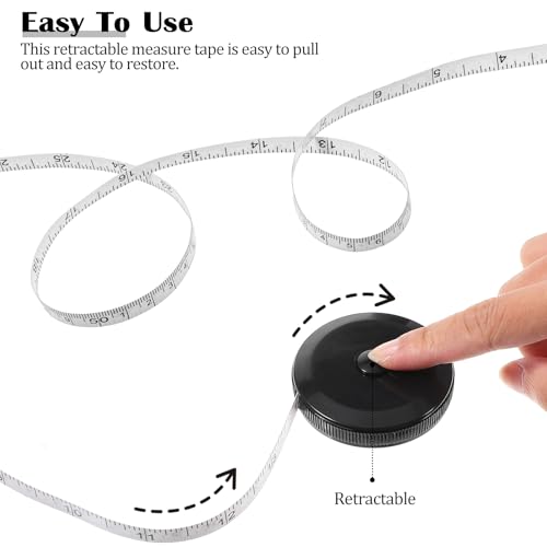 50 Pack Retractable Tape Measure for Sewing Soft Fabric Measuring Tape for Body Measurements Double Scales Rulers or Body Tailor Cloth Knitting Craft Weight Loss