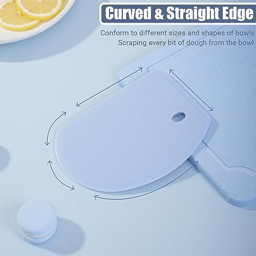 Silicone Dough Scraper with Metal Core Flexible Bowl Scraper Bread Baking - color: Blue
