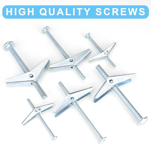 26 Sets 3 Size Toggle Bolts Heavy Duty Metal Drywall Anchors Kit - size: 3 Size Kit-52pcs(26sets)