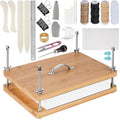 NiHome 35 PCS Book Binding Kit, Bamboo Book Press, Portable Handle for DIY | Bookbinding Tools & Supplies With Waxed Thread, Bone Folder, Awl, Cloth For Beginners Notebook Repair & Crafts