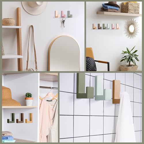 Teenyyou 6 Pcs Cute Kids Wall Hooks Adhesive for Backpack Bohemian Color - color: Bohemian Color