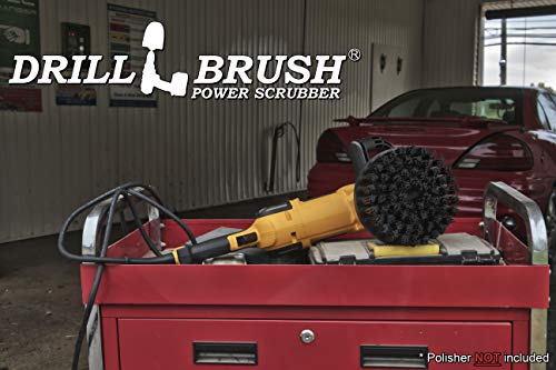 Outdoor Concrete Brush - Driveway Cleaner Scrub Brush for Rotary Polisher - color: Black