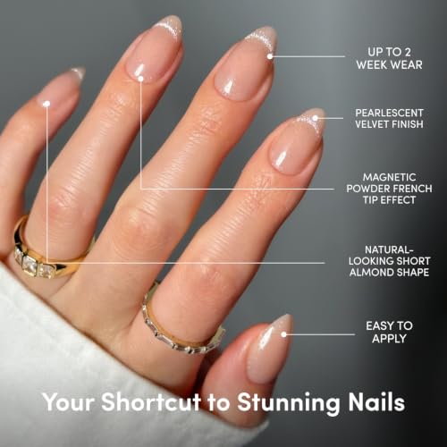 Glamnetic Press On Nails - Short Almond, Velvet Fake Nails 30 Pc Full Kit - color: 3Z - Not Your Cinder-Ella