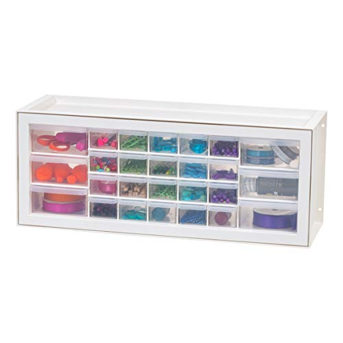 IRIS USA 26-Drawer Teacher Toolbox, Building Bricks Craft Storage, White - color: White, size: 26 Drawer