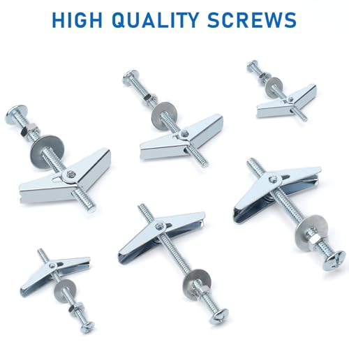 200 Pcs 1/8 Inch 50 Sets Heavy Duty Metal Drywall Anchors Kit - size: 1/8"-200pcs(50sets)