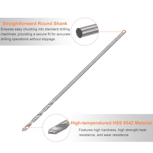 HARFINGTON 12pcs Micro Jobber Twist Drill Bits #72 0.6mm / 0.024" High Speed Steel HSS Mini Drilling Bit Tool for Stainless Steel Aluminum Wood Plastic - size: 0.6mm