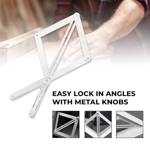 Corner Angle Finder - Miter Saw Protractor Bevel Gauge Tool with Scales, Goniometer Ruler for Woodworking, Carpenter, Construction, DIY Measurement, Aluminium Alloy Premium Digital Angle Finder