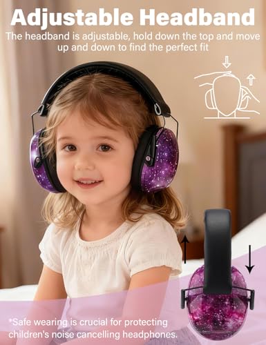 Kids Noise Canceling Earmuffs, 25-30dB Noise Reduction Ear Protection, Adjustable Headband Concert Fireworks, Autism - color: Zxk