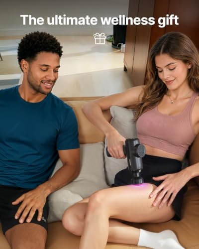 RENPHO Active Thermacool 2 Red Massage Gun with Infrared Heating, Cool Head - color: Fusion Black