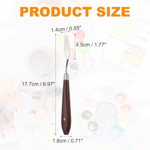 HARFINGTON 2pcs Palette Knife Painting Tool 1.77" x 0.55" Stainless Steel Art Spatula Pallet Knives Scrapers Tools with Plastic Handle for Acrylic Oil Canvas Mixing Spreading, Red/Silver - size: 1.77" x 0.55"