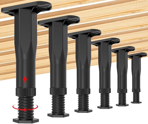 6PCS Adjustable Bed Frame Support Legs (5.1"-8.3"),Center Slats Support Leg - color: 6pcs(5.1-8.3inch)-rigid Plastic