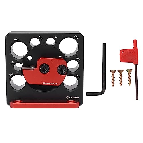 AUNMAS Adjustable Dowel Maker Jig, 8 Hole Sizes Aluminum Alloy Woodworking Tool for 8mm to 20mm Dowels Hardened Steel Holes Strong Joints Portable Project Use with Accessory Kit