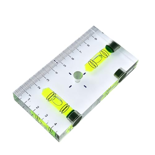 Transparent acrylic T-shaped integrated level with printed scale, high-precision bubble level, 95x51x13mm (Magnetic Green - Double Line) - color: Magnetic Green - Double Line