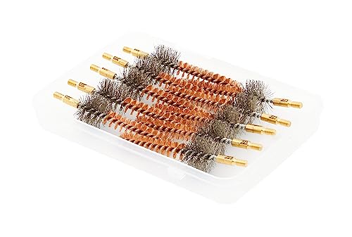 McJ Tools Cleaning Bronze Chamber Brush 10-Pack 5.56mm/.223Cal - Bristle Bronze Premium Gun Cleaning Brushes for Effective Chamber Cleaning - size: 5.56mm, .223cal (10-pack)