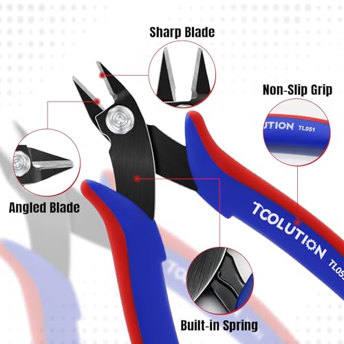 2 Pack Flush Wire Cutters - Small Diagonal Cut Pliers Snips - color: 5"- 2 Pack