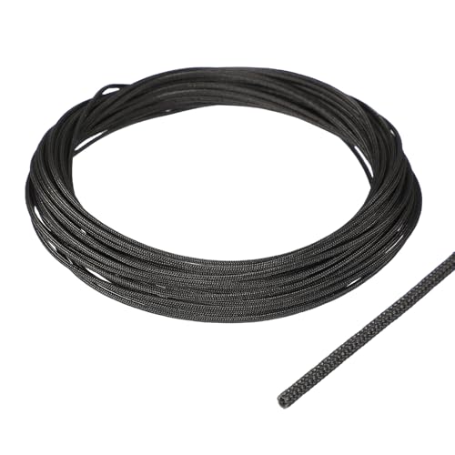 uxcell Insulation Cable Protector,1mm/0.04 Inch-10m/33 Feet High Temp Fiberglass Sleeve Black - color: Black, size: 1mm-10m