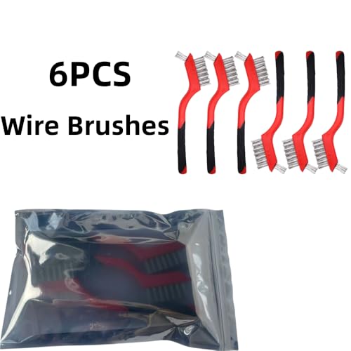 6-Pack Dual-Head Wire Brush Set for Rust, Paint and Precise Metal Cleaning. - size: 6PCS Wire Brushes
