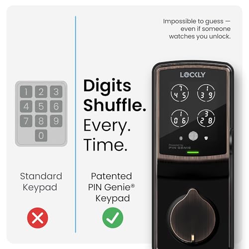 Lockly Secure Plus Smart Deadbolt Lock with 3D Biometric Fingerprint - color: Venetian Bronze