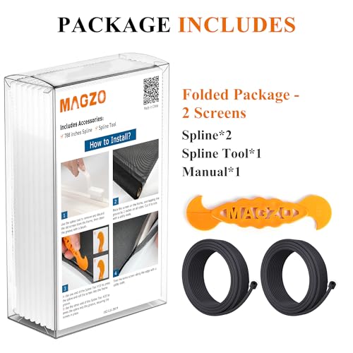 2PACK MAGZO Window&Door Screen Replacement Kit, 48''W x 99''L, White - color: White, size: 48"W x 99"L