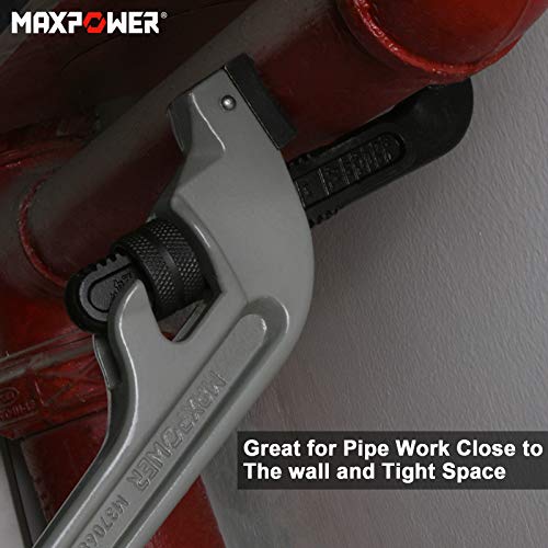 MAXPOWER 24-inch Offset Pipe Wrench, Cr-Mo Jaw, 2.76” Opening - size: 24-inch, style: Offset Pipe Wrench