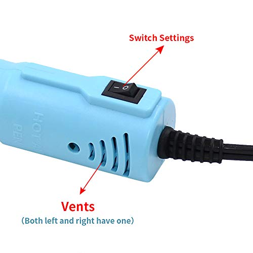 mofa Heat gun,Mini Hot Air Gun Tools Shrink Pen with Stand For DIY Embossing And Drying Paint Multi-Purpose Electric Heating Nozzle 150W 110V (Blue) - color: Blue