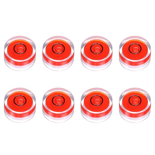 HARFINGTON 8pcs Circular Bubble Spirit Level 15x8mm Mini Round Bubble Spirit Level Little Measuring Layout Tools for TV Industrial Carpentry Picture Frame, Red/Black - color: Red/Black, size: 15x8mm
