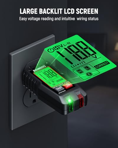 KAIWEETS Electrical Test Kit, Non-Contact Voltage Tester and GFCI Outlet Tester with LCD Display, Wiring Fault Checker, Outlet Tester Kit for Electrician, DIY, 2-Piece