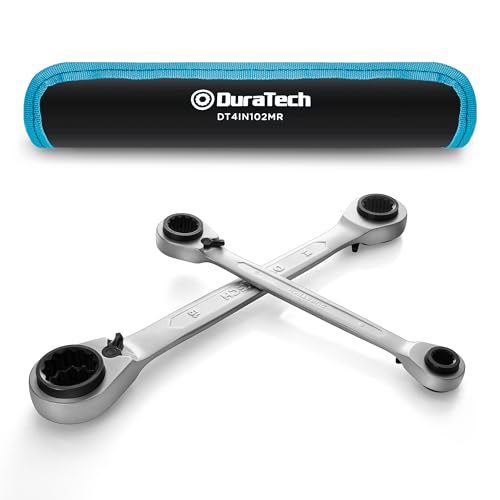 DURATECH 4-in-1 Reversible Ratcheting Box Wrench Set, Metric, 2-Piece - size: 8-19mm