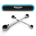 DURATECH 4-in-1 Reversible Ratcheting Box Wrench Set, Metric, 2-Piece - size: 8-19mm