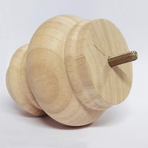 4 Inch Wooden Bun Feet Sofa Replacement Parts Round Furniture Legs Unfinished Sofa Couch Chair Ottoman Replacement Legs Solid Wood Cabinet Legs Set of 4 (4 inch Unfinished) - size: 4 inch Unfinished
