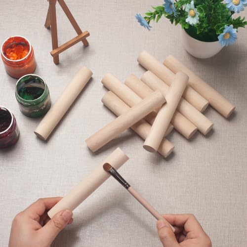 Wooden Dowels Wooden Sticks for Crafts 1" x 6", 10 PCS Wood Dowel Rods - size: 1"×6"-10PCS
