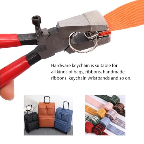 weideer 40 Sets Key Fob Hardware with Key Fob Plier Glass Running Pliers for Wristlet Key Fobs/Key Lanyard/Key Chain Hardware InstallK-082-40 - color: Red-key Fob+plier
