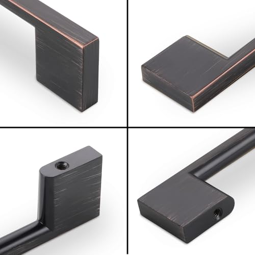 10 Pack 3-3/4 Inch(96mm) Cabinet Pulls Oil Rubbed Bronze Kitchen Cabinet Handles Zinc Alloy Drawer Pulls Solid Cabinet Hardware - color: Oil Rubbed Bronze, size: 3-3/4'' Hole Center(96mm)