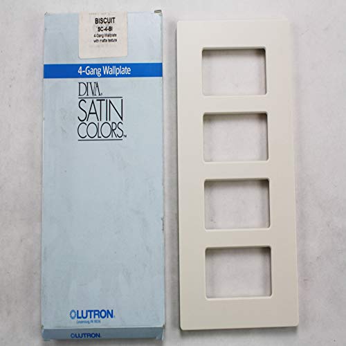 Lutron Claro Light Switch Cover Plate, 4 Gang Wallplate, Rocker Light Switch Cover, Screwless Plate For Outlets, Satin, SC-4-BI, Biscuit - color: Biscuit, size: 1 Pack