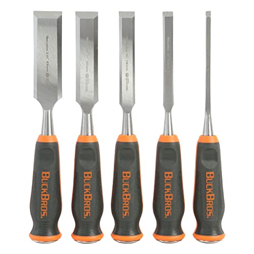 Buck Knives 1/4, 1/2, 3/4, 1, 1-1/4 COMFORT GRIP CHISEL SET - style: 5 Piece
