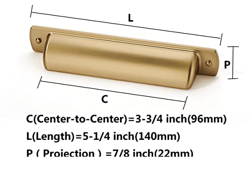 khtumeware 10 Pack 3 3/4"(96mm) Champagne Bronze Drawer Pulls Cabinet Bin Cup Pulls Kitchen Hardware Satin Brass Cabinet Handles Drawer Handles Knobs - color: Champagne Bronze, size: Cup Pulls 3-3/4" Hole Center