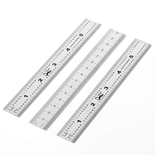 Mr. Pen- Machinist Ruler, 3 Pack, 6 Inch, Stainless Steel Metric & Imperial - style: 6 inch, 3 Pack