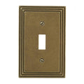 Amerelle Steps Single Toggle Cast Metal Wallplate in Rustic Brass - color: Rustic Brass, size: 1 Toggle