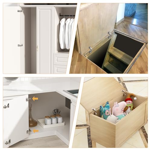 Furniware 2 Pair 170 Degree Frameless Soft Close Cabinet Hinges, Heavy Duty Hidden Hydraulic Lazy Susan Hinges Concealed for Corner Cabinet, Crawlspace Trap Door, Wardrobe(No Cup Grooving) - size: 170 Degree